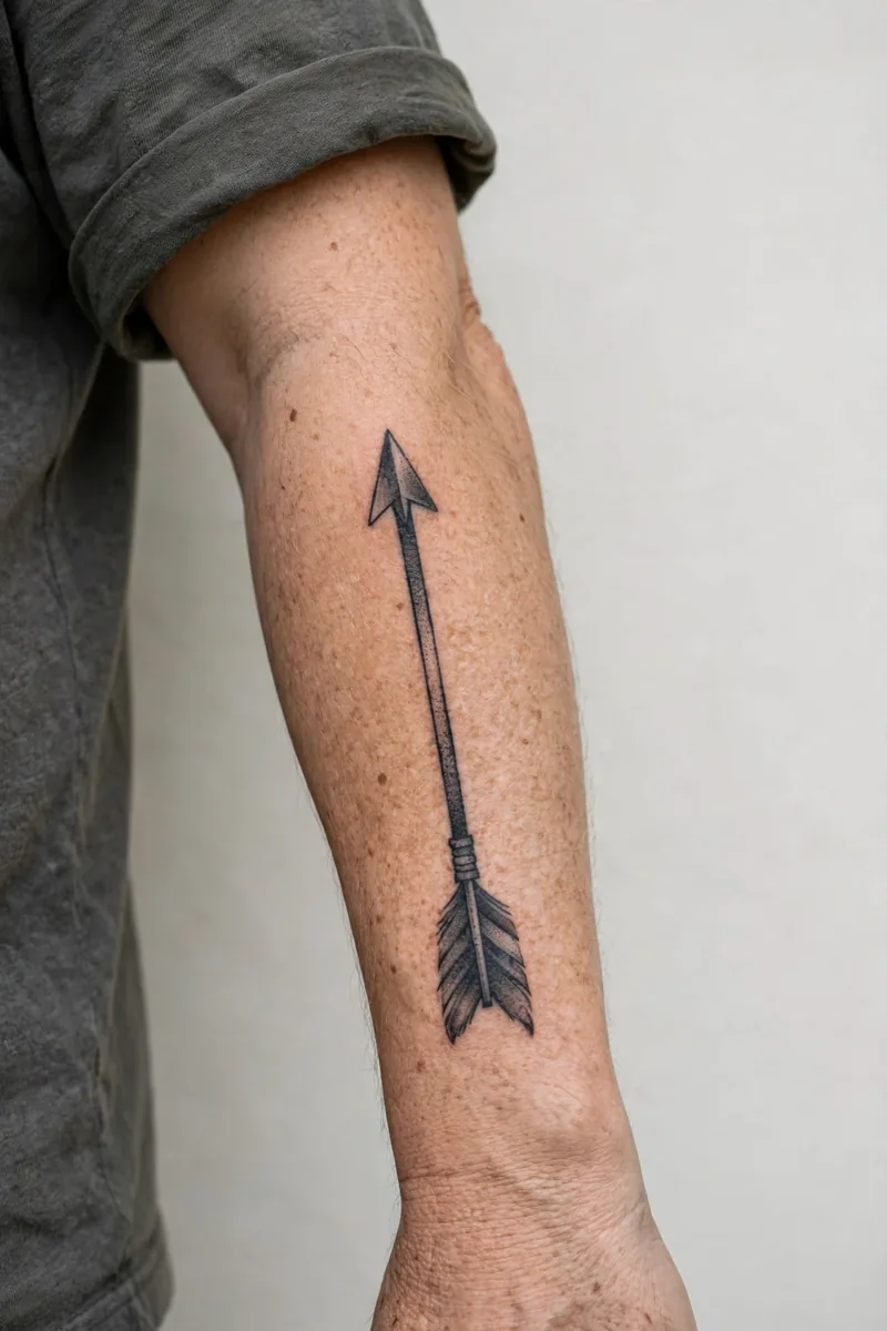 Arrow tattoo on a real body