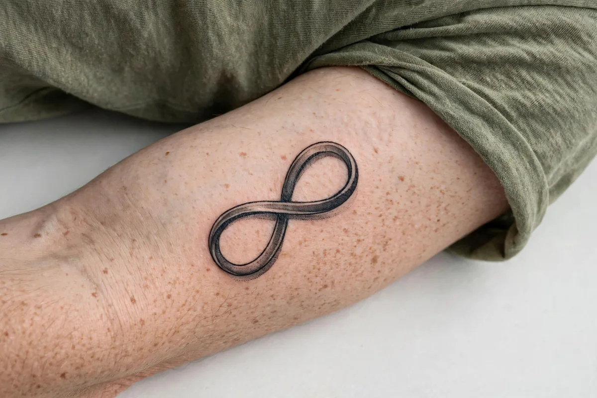 Infinity tattoo on a real body