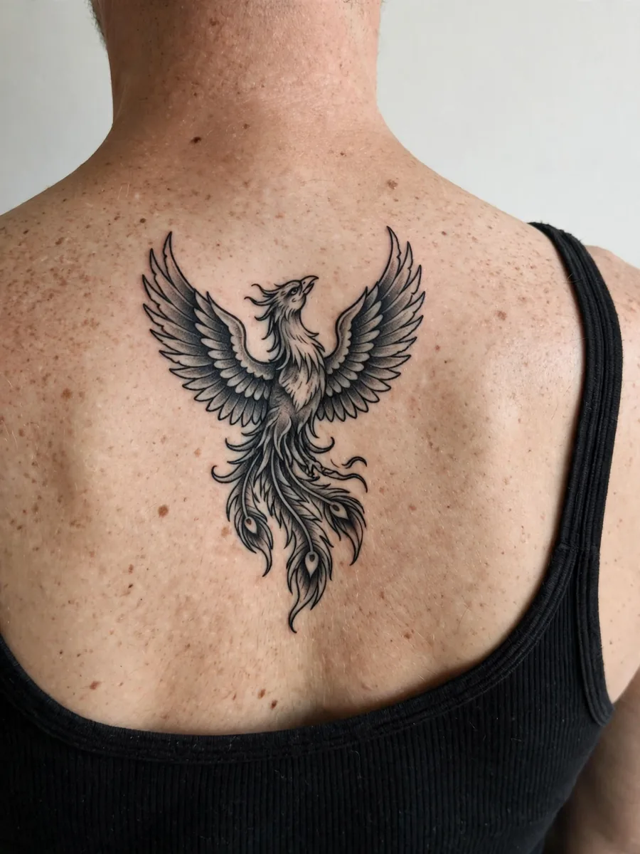 Phoenix tattoo on real skin