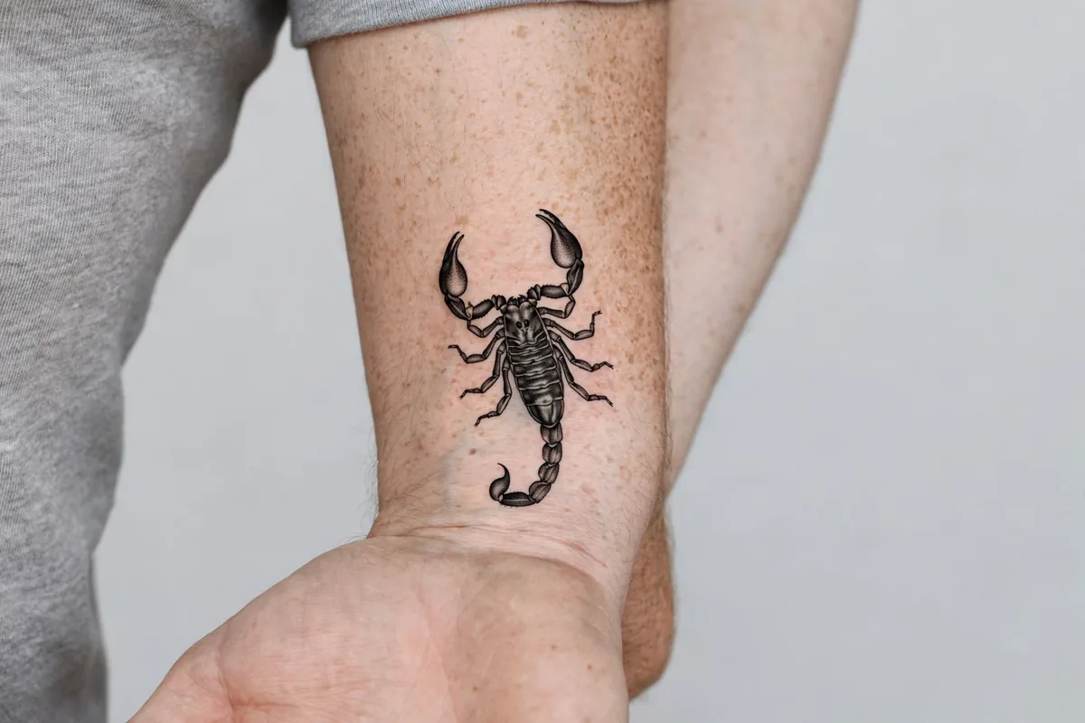 Scorpion tattoo on a real body